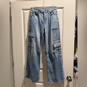 American Eagle Curvy Super High Rise Baggy Wide Leg Jean